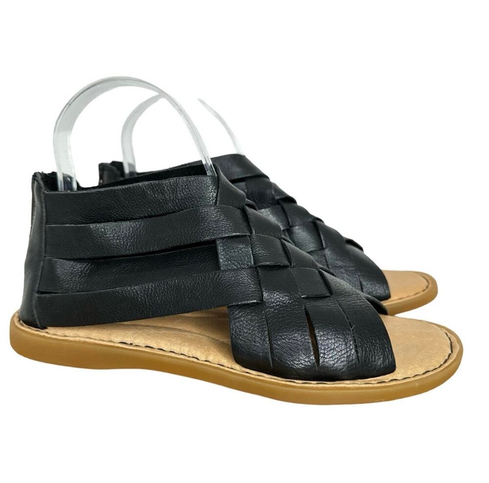 Sundance Catalog Born Iwa Woven Leather Sandals in Black Size 7 NEW